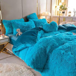 Middo 5-Piece Teddy Fluffy Fleece Bedding Set | Free Heart Pillow & Cozy Winter Warmth