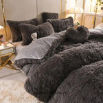 Middo 5-Piece Teddy Fluffy Fleece Bedding Set | Free Heart Pillow & Cozy Winter Warmth