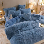 Middo 5-Piece Teddy Fluffy Fleece Bedding Set | Free Heart Pillow & Cozy Winter Warmth
