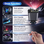 AutoCharge™ 120W 4-in-1 Car Charger | Fast Charging & RGB Starlight