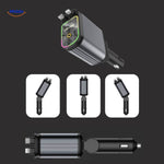 AutoCharge™ 120W 4-in-1 Car Charger | Fast Charging & RGB Starlight