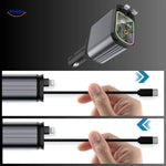 AutoCharge™ 120W 4-in-1 Car Charger | Fast Charging & RGB Starlight