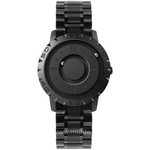 Zwarte Magnetique horloge met metalen band