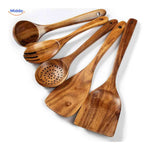 Cookora™ Teak Wooden Spatula Set | Heat-Resistant & Durable Kitchen Tools
