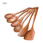 Cookora™ Teak Wooden Spatula Set | Heat-Resistant & Durable Kitchen Tools