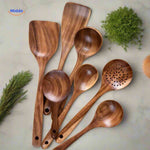 Cookora™ Teak Wooden Spatula Set | Heat-Resistant & Durable Kitchen Tools