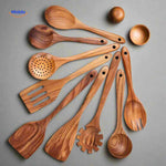 Cookora™ Teak Wooden Spatula Set | Heat-Resistant & Durable Kitchen Tools