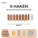Piano Coat Rack™ | Handmade Wooden Wall Rack with Foldable Hooks