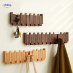 Piano Coat Rack™ | Handmade Wooden Wall Rack with Foldable Hooks