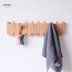 Piano Coat Rack™ | Handmade Wooden Wall Rack with Foldable Hooks