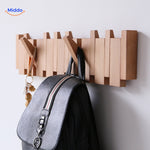 Piano Coat Rack™ | Handmade Wooden Wall Rack with Foldable Hooks