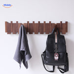 Piano Coat Rack™ | Handmade Wooden Wall Rack with Foldable Hooks
