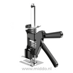 Close-up van de Strong Arm tilhulp in robuust RVS