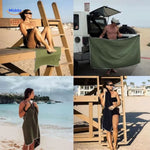 MagnaTowel™ Beach | Sand-Free Microfiber Towel with Magnetic Corners & Quick-Dry
