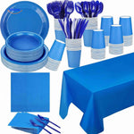PartyLux™ Tableware Set | 141-Piece Party Kit with Plates, Cups, Cutlery & Tablecloth