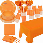 PartyLux™ Tableware Set | 141-Piece Party Kit with Plates, Cups, Cutlery & Tablecloth