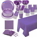 PartyLux™ Tableware Set | 141-Piece Party Kit with Plates, Cups, Cutlery & Tablecloth