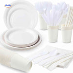 PartyLux™ Tableware Set | 141-Piece Party Kit with Plates, Cups, Cutlery & Tablecloth