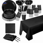 PartyLux™ Tableware Set | 141-Piece Party Kit with Plates, Cups, Cutlery & Tablecloth