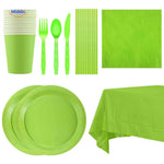 PartyLux™ Tableware Set | 141-Piece Party Kit with Plates, Cups, Cutlery & Tablecloth
