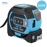 ProMeasure Digitale Laser Rolmaat Blauw Krachtige Laser 3-in-1 tot 60m bereik met kruislijn laser - www.middo.nl