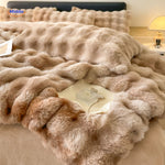 SnuggleBunny™ Plush Set | 4-Piece Faux Rabbit Fur Duvet Cover, Super Soft & Warm