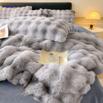 SnuggleBunny™ Plush Set | 4-Piece Faux Rabbit Fur Duvet Cover, Super Soft & Warm
