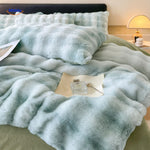 SnuggleBunny™ Plush Set | 4-Piece Faux Rabbit Fur Duvet Cover, Super Soft & Warm