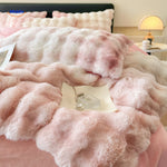 SnuggleBunny™ Plush Set | 4-Piece Faux Rabbit Fur Duvet Cover, Super Soft & Warm