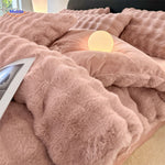 SnuggleBunny™ Plush Set | 4-Piece Faux Rabbit Fur Duvet Cover, Super Soft & Warm