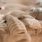 SnuggleBunny™ Plush Set | 4-Piece Faux Rabbit Fur Duvet Cover, Super Soft & Warm
