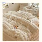 SnuggleBunny™ Plush Set | 4-Piece Faux Rabbit Fur Duvet Cover, Super Soft & Warm