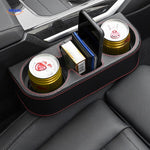 SpaceMate™ Car Seat Organizer | Leather Storage Box & Cup Holder