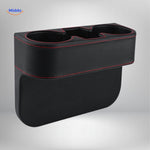 SpaceMate™ Car Seat Organizer | Leather Storage Box & Cup Holder