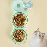 TripleFeeder™ 3-in-1 Cat Feeding Tray | Food, Water & Snacks in One