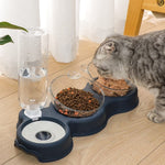 TripleFeeder™ 3-in-1 Cat Feeding Tray | Food, Water & Snacks in One