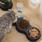 TripleFeeder™ 3-in-1 Cat Feeding Tray | Food, Water & Snacks in One