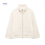CozyLuxe™ Teddy Wool Coat | High Collar & Soft Faux Lambswool