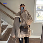 CozyLuxe™ Teddy Wool Coat | High Collar & Soft Faux Lambswool