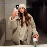 CozyLuxe™ Teddy Wool Coat | High Collar & Soft Faux Lambswool