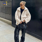 CozyLuxe™ Teddy Wool Coat | High Collar & Soft Faux Lambswool