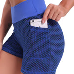 FlexFit™ High-Waisted Jacquard Yoga Shorts | Breathable Lift & Comfort