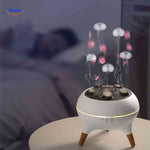 Flamora™ Jellyfish Diffuser | Flame Light, Aroma Mist & Wood Design