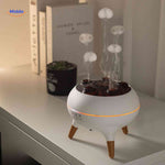 Flamora™ Jellyfish Diffuser | Flame Light, Aroma Mist & Wood Design