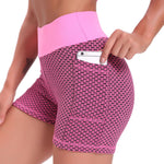 FlexFit™ High-Waisted Jacquard Yoga Shorts | Breathable Lift & Comfort