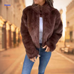 FurElegance™ Coat | Luxe Faux Fur Warmth & High-Collar Style