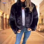 FurElegance™ Coat | Luxe Faux Fur Warmth & High-Collar Style