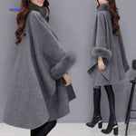 Furina™ Cape Coat | Wool Blend, Faux-Fur Collar, Elegant & Warm