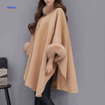 Furina™ Cape Coat | Wool Blend, Faux-Fur Collar, Elegant & Warm
