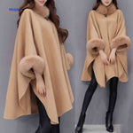 Furina™ Cape Coat | Wool Blend, Faux-Fur Collar, Elegant & Warm
